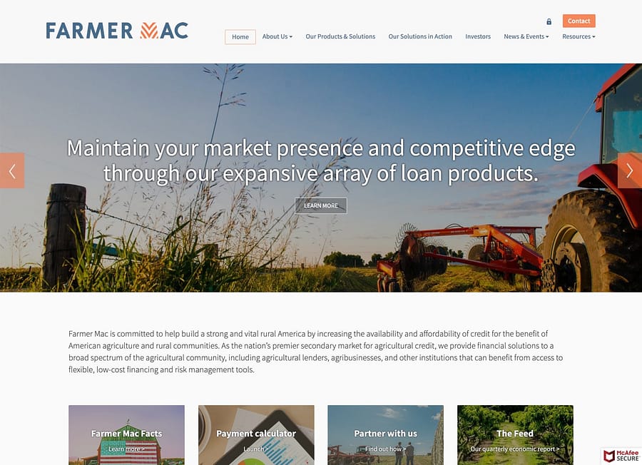 Financial Services web design
