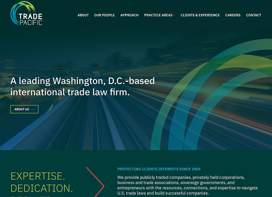 Trade Pacific website design