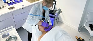 DC skincare patient getting HydraFacial treatment in office