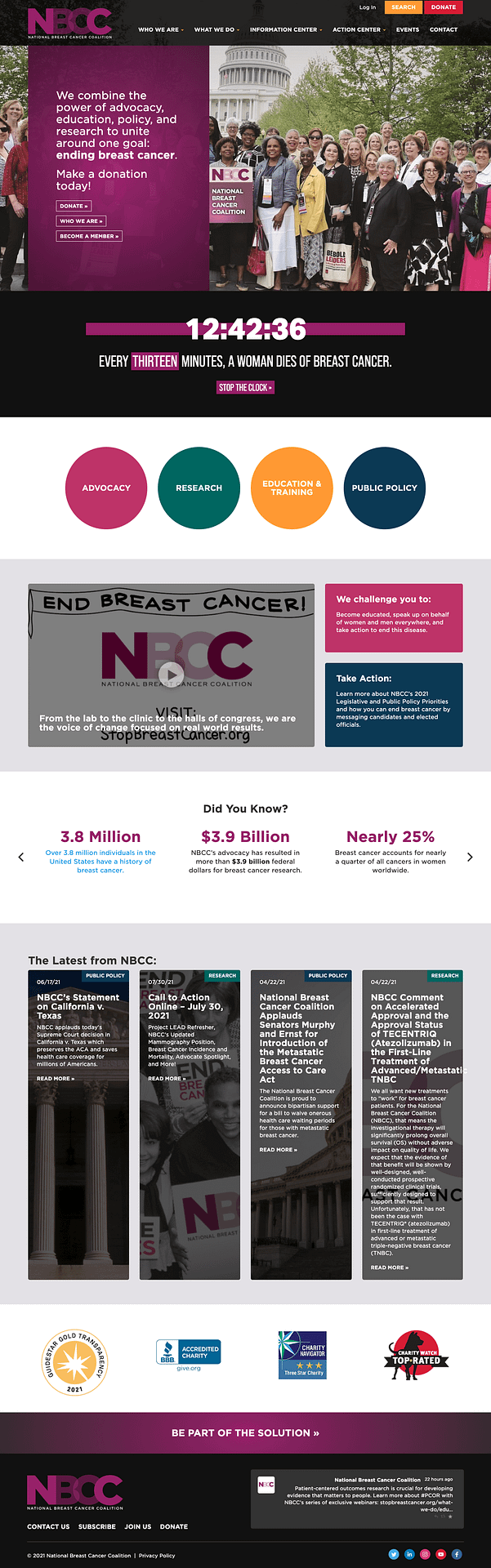 National Breast Cancer Coalition website design detail