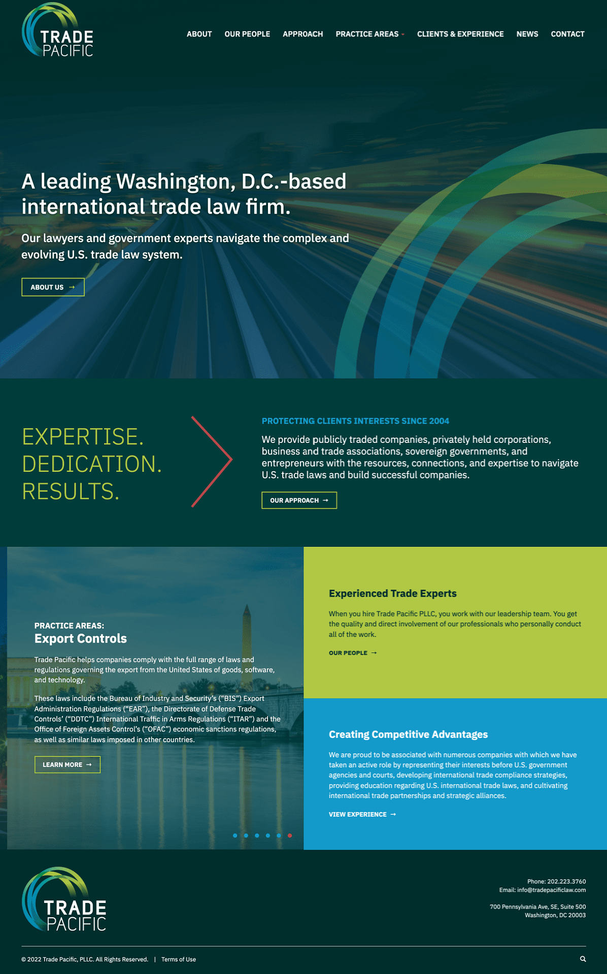 Trade Pacific Law website design detail