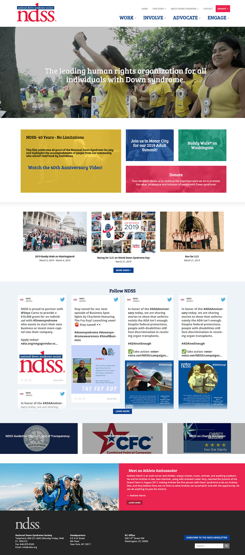 National Down Syndrome Society website design detail